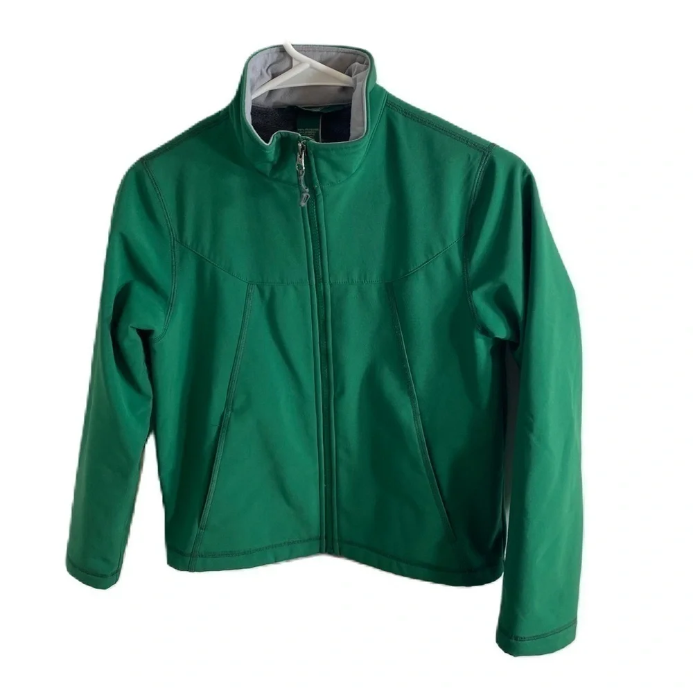 L.L. Bean Green Fleece Lined Jacket Medium Kids Youth Full Zip